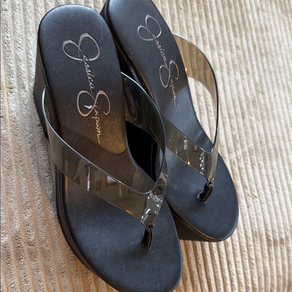 Jessica Simpson Black and Clear Women's Sandals - Picture 5 of 10